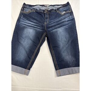 Reign Capri Jeans Pants Womens 24W Plus Stretch Cute Summer Mom 2093